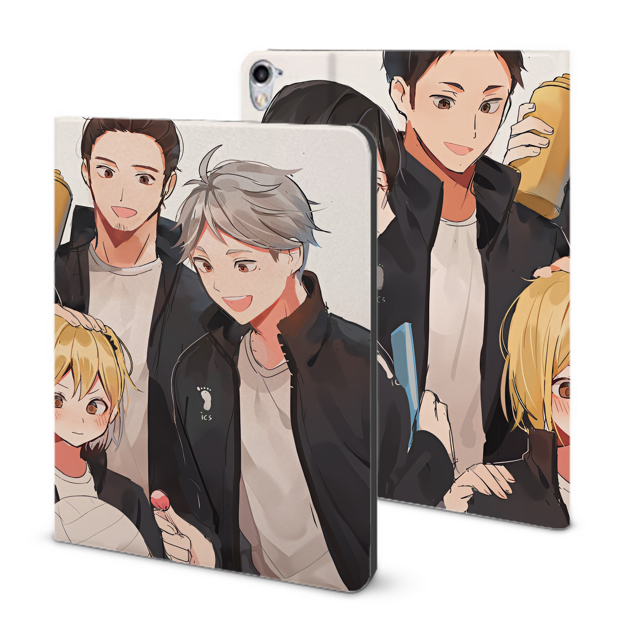 （画像用） ハイキュー!! Haikyu!! IPad ケース ブック型 PUレザー TPU 耐衝撃 軽量 薄型 ペン収納なし 全面保護 IPad 各モデル対応